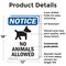 Signmission No Animals Allowed, 12 in W x Rectangle, Plastic OS-2PACK-NS-P-1218-V-14375 - alternate 2